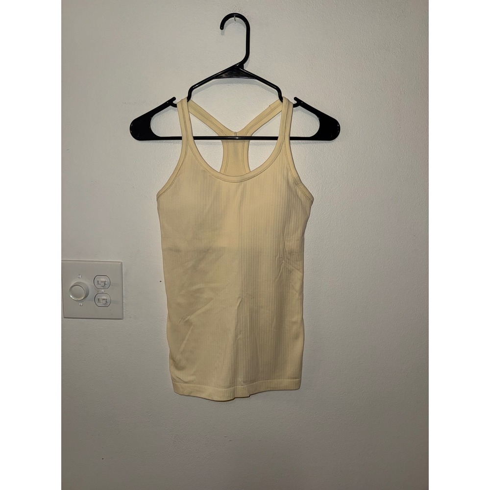 Lululemon Ebb To Street Tank Full Length Buttercream Yellow Size 4